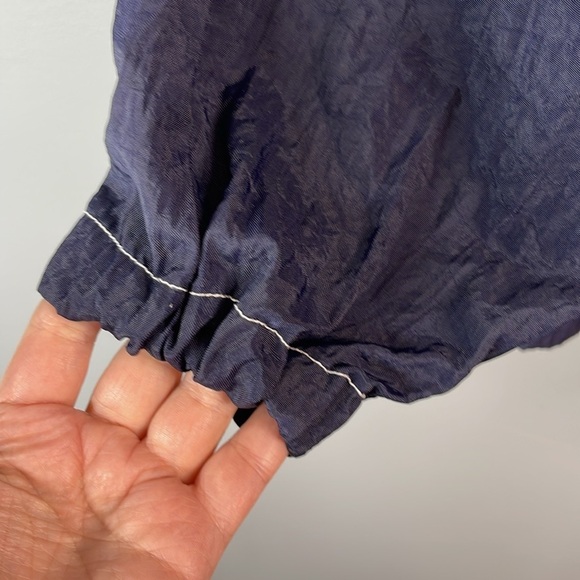 VINTAGE Y2K Weathervane Outfitters Anorak Jacket Navy Blue Contrast Stitch M - Picture 6 of 12